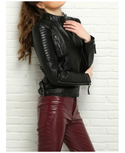 2022 Spring Autumn Women Black Pu Faux Leather Short Jacket Basic Bomber Motorcycle Biker Punk Coat Outwear Female $63.05 - J...