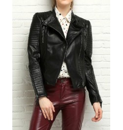 2022 Spring Autumn Women Black Pu Faux Leather Short Jacket Basic Bomber Motorcycle Biker Punk Coat Outwear Female $63.05 - J...