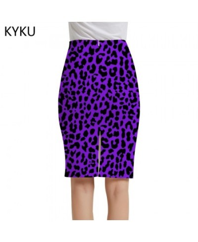 Leopard Skirts Women Purple Elegant Harajuku Pencil Hip Hop Print Skirt Ladies Skirts Womens summer Anime Korean New $26.09 -...