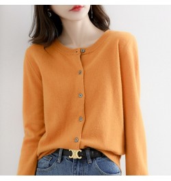 Off-Season Clearance Knitted Cardigan Women's Fine Lmitation Wool Spring And Autumn Short Round Neck Sweater Loose Coat $35.4...