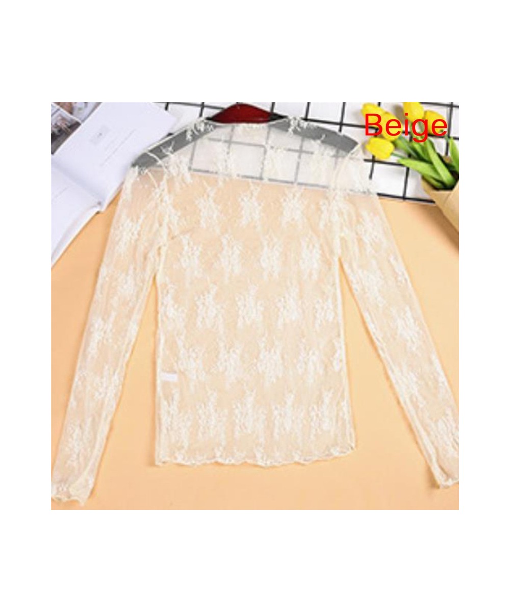 Sexy Mesh Tops Harajuku See Through T Shirt Hollow Out Transparent Long Sleeve Undershirt Base Net Tops Club Heart Star $14.4...