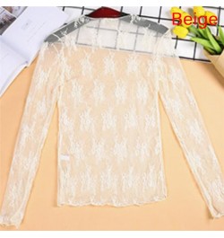 Sexy Mesh Tops Harajuku See Through T Shirt Hollow Out Transparent Long Sleeve Undershirt Base Net Tops Club Heart Star $14.4...