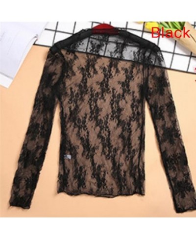 Sexy Mesh Tops Harajuku See Through T Shirt Hollow Out Transparent Long Sleeve Undershirt Base Net Tops Club Heart Star $14.4...