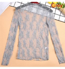 Sexy Mesh Tops Harajuku See Through T Shirt Hollow Out Transparent Long Sleeve Undershirt Base Net Tops Club Heart Star $14.4...