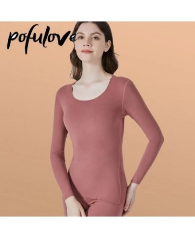 Heating Thermal Underwear Women's Plush Thickened Autumn Clothes and Trousers Suit Cotton Sweater Autumn and Winter $37.84 - ...