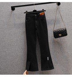 Patchwork Split Flare Jeans Woman High Waist Stretch Plus Size Patches Ankle Length Boot-Cut Denim Pants Female Pantalones $5...