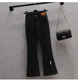 Patchwork Split Flare Jeans Woman High Waist Stretch Plus Size Patches Ankle Length Boot-Cut Denim Pants Female Pantalones $5...