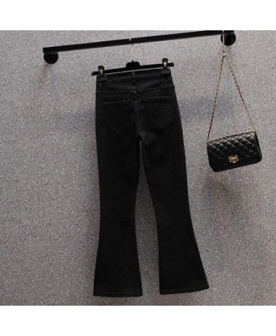 Patchwork Split Flare Jeans Woman High Waist Stretch Plus Size Patches Ankle Length Boot-Cut Denim Pants Female Pantalones $5...