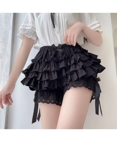 Sexy Lolita Lace Skirt with Shorts for Woman Japanese Muti-Layer Bow Design Puffy Skirts Women 2023 Summer Cute White Mini $2...