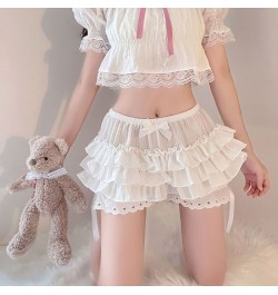 Sexy Lolita Lace Skirt with Shorts for Woman Japanese Muti-Layer Bow Design Puffy Skirts Women 2023 Summer Cute White Mini $2...