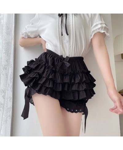 Sexy Lolita Lace Skirt with Shorts for Woman Japanese Muti-Layer Bow Design Puffy Skirts Women 2023 Summer Cute White Mini $2...