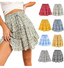 2022 Summer Women's Skirts High Waist Ruffle Floral Printed Skirt Women A-line Sexy Skirt Ladies Streetwear Sweet Cute Pleate...