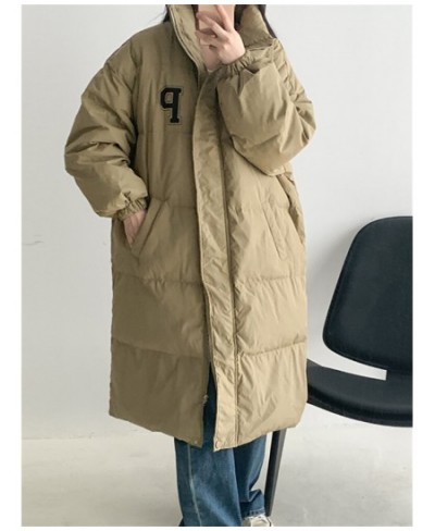 Camel Long Winter Coat Women Fall 2022 Stand Collar Oversized Korean Fashion Jackets Loose Streetwear Warm Outwear $91.51 - J...