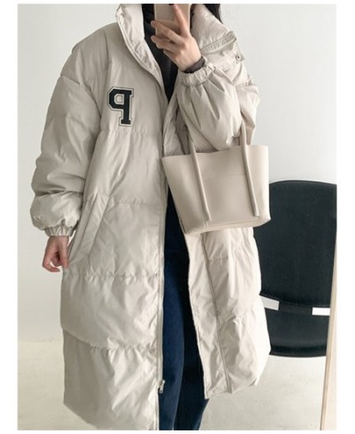 Camel Long Winter Coat Women Fall 2022 Stand Collar Oversized Korean Fashion Jackets Loose Streetwear Warm Outwear $91.51 - J...