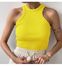 Tops Neck Summer Woman Shirts Tank Tops Women Y2k White Casual Vest Off Tank Top Shoulder Women's Tank Top Women Ribbed Knitt...