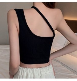 Women Basic Vest Crop Top Summer Fashion Casual Tank 2022 Sling Cropped Tops One Shoulder Sexy Camis Female Clothing $13.88 -...