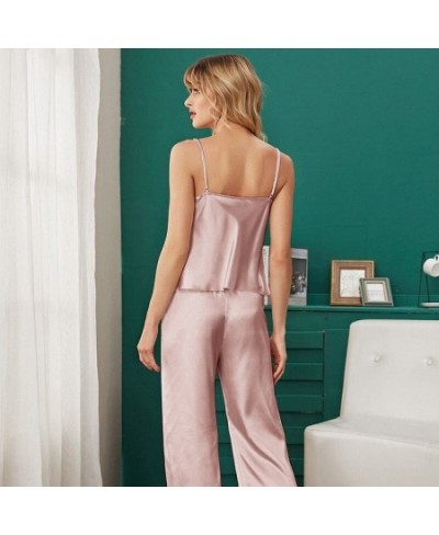 New Sexy Women's Pajamas Fashion Silk Pajamas for Women Sleepwear Pyjamas Silk Satin Cami Top and Shorts Pajamas for Women $2...