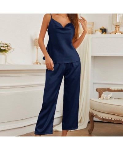 New Sexy Women's Pajamas Fashion Silk Pajamas for Women Sleepwear Pyjamas Silk Satin Cami Top and Shorts Pajamas for Women $2...