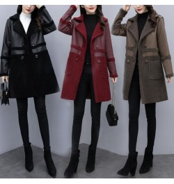 Large Size Women's Winter Sheepskin Coat New Turn-down Collar Pocket Lambskin Leather Long Coat 5xl Women's Fur Coat $83.25 -...