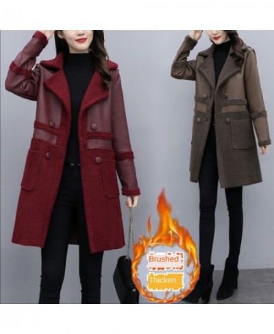 Large Size Women's Winter Sheepskin Coat New Turn-down Collar Pocket Lambskin Leather Long Coat 5xl Women's Fur Coat $83.25 -...