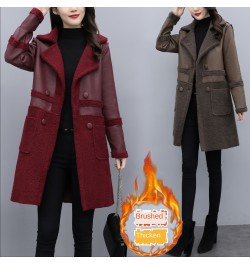 Large Size Women's Winter Sheepskin Coat New Turn-down Collar Pocket Lambskin Leather Long Coat 5xl Women's Fur Coat $83.25 -...