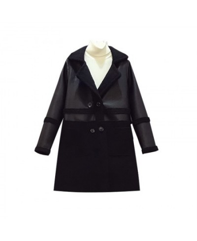 Large Size Women's Winter Sheepskin Coat New Turn-down Collar Pocket Lambskin Leather Long Coat 5xl Women's Fur Coat $83.25 -...