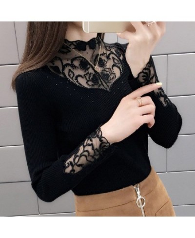 Woman Sweaters Chandails Knitwear Slim T-shirt Women's Fall Winter Fashion Outer Wear Lace Collar Trendy Long Sleeve Top $29....