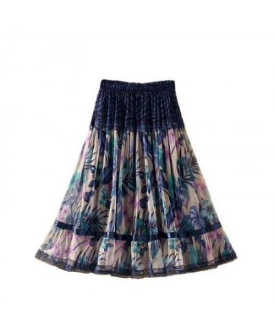 Vintage Casual Pleated 2023 Better Lace Skirts Grace Fashion Women Large Size Print Bohemia Medium Beautiful Lady L $31.74 - ...