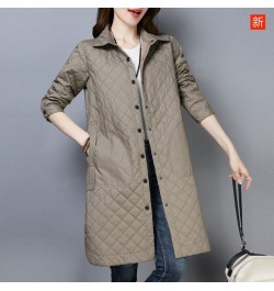 Autumn New Thin Cotton Jacket Women Middle School And Long Section Spring Loose Cotton-Padded Jacket Female Tooling Cotton Co...