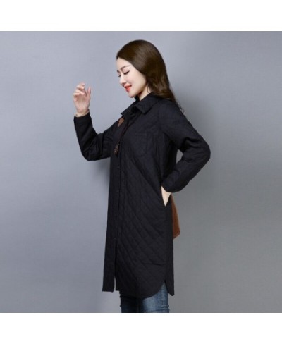 Autumn New Thin Cotton Jacket Women Middle School And Long Section Spring Loose Cotton-Padded Jacket Female Tooling Cotton Co...