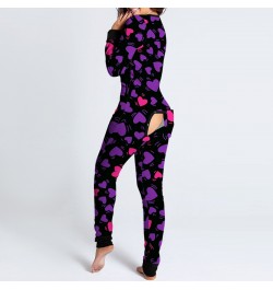 Women Sexy Pajamas Onesies Button-down Front Functional Buttoned Flap Adults Pyjama V-neck Long Sleeve Jumpsuit Female $33.91...