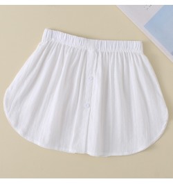 Fashion Women Fake Hem Skirts Elastic Waist Adjustable A-Line False Skirt Solid Color Buttons Detachable Underskirt Apron $22...