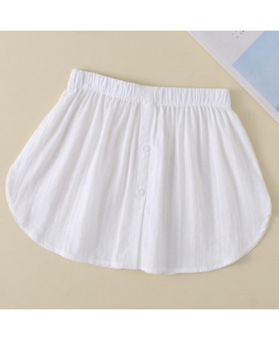 Fashion Women Fake Hem Skirts Elastic Waist Adjustable A-Line False Skirt Solid Color Buttons Detachable Underskirt Apron $22...