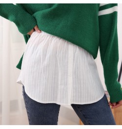 Fashion Women Fake Hem Skirts Elastic Waist Adjustable A-Line False Skirt Solid Color Buttons Detachable Underskirt Apron $22...