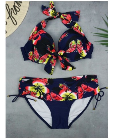 2023Print Strapped Swimwear Women Sexy High Waist Push UP Bikini Female Swimsuit Backless Cross Hollow Bathing Suit $37.94 - ...