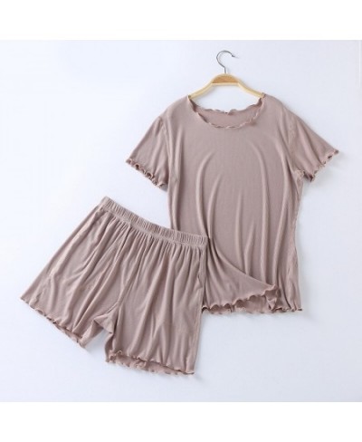 New summer modal short-sleeved shorts suit ladies pajamas casual large size loose comfortable pajamas suits pajamas for women...