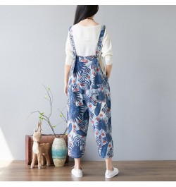 Women Leaves Print Holes Ripped Vintage Denim Jumpsuits ladies Loose Retro Cute Overalls pants Female Bleached Rompers 2023 $...