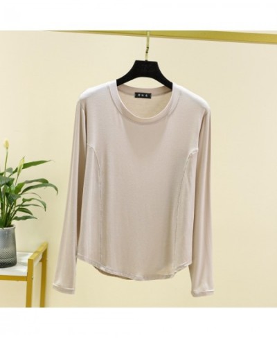 2023 Spring and Autumn Women's Single-piece Pajamas Modal Large Round Neck Long Sleeve T-shirt Top Thin Style with Home Wear ...