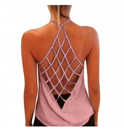 Summer Women's Color Tank Solid Printed Backless Sleeveless Strap Fashion Women's Blouse $55.43 - Underwear