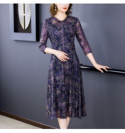 2023 New Print Ruffled Collar Mesh Chiffon Midi Dress Women Korean Vintage Casaul Robe Summer Elegant Bodycon Light Party Dre...