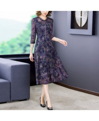 2023 New Print Ruffled Collar Mesh Chiffon Midi Dress Women Korean Vintage Casaul Robe Summer Elegant Bodycon Light Party Dre...