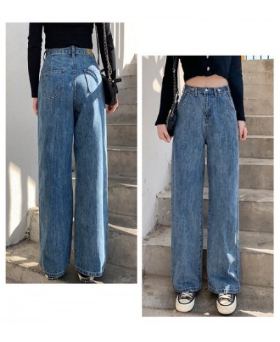 Women's Jeans Street High Waist Pants Light Color Cotton Korean Fashion Loose Jeans Metal Buckle Wide Leg Y2k Female Jeans $4...