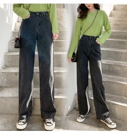 Women's Jeans Street High Waist Pants Light Color Cotton Korean Fashion Loose Jeans Metal Buckle Wide Leg Y2k Female Jeans $4...