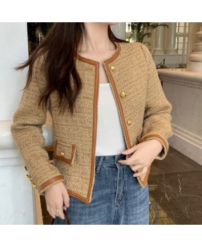 Runway Fall Small Fragrance Vintage Women's Clothes Luxury Elgeant O-Neck Woolen Tweed Brand Jackets Mujer Outwear $62.32 - J...