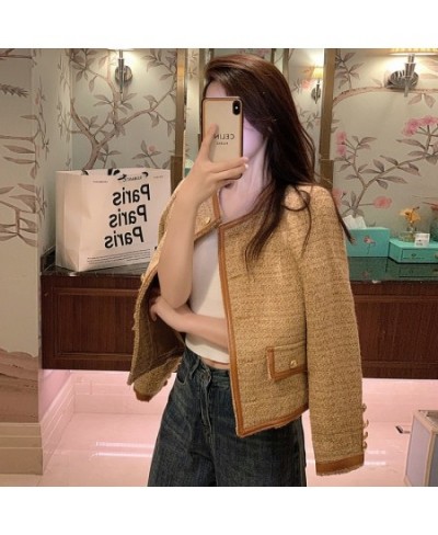 Runway Fall Small Fragrance Vintage Women's Clothes Luxury Elgeant O-Neck Woolen Tweed Brand Jackets Mujer Outwear $62.32 - J...