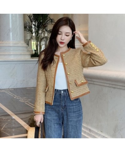 Runway Fall Small Fragrance Vintage Women's Clothes Luxury Elgeant O-Neck Woolen Tweed Brand Jackets Mujer Outwear $62.32 - J...