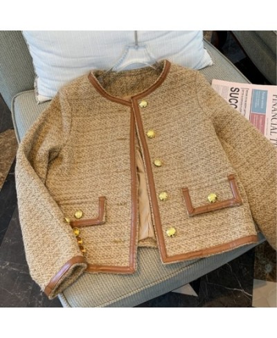 Runway Fall Small Fragrance Vintage Women's Clothes Luxury Elgeant O-Neck Woolen Tweed Brand Jackets Mujer Outwear $62.32 - J...