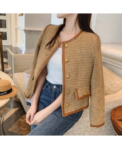 Runway Fall Small Fragrance Vintage Women's Clothes Luxury Elgeant O-Neck Woolen Tweed Brand Jackets Mujer Outwear $62.32 - J...