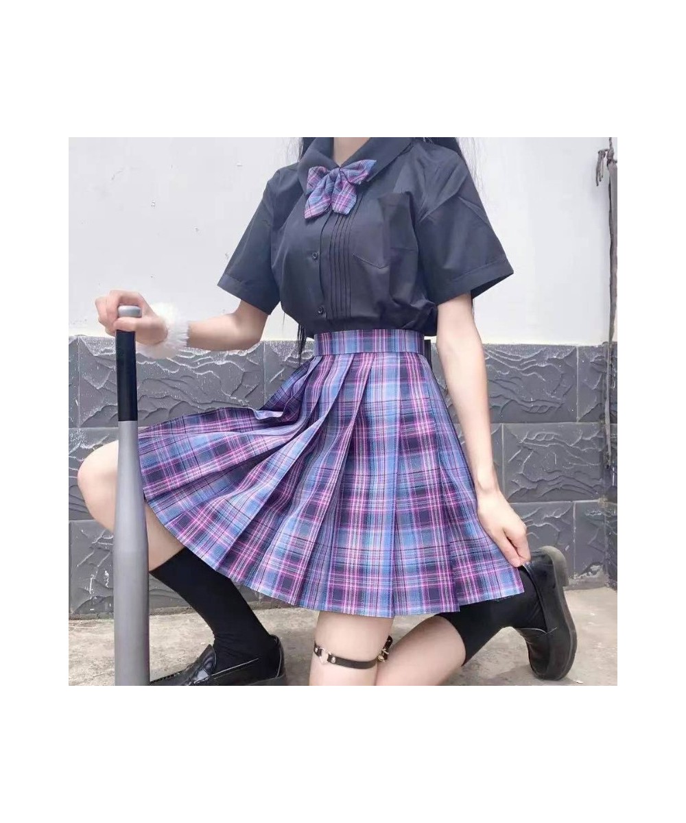 Japan Women Pleated Skirt High Waist Fashion JK Plaid Mini Skirt Elegant Bow A Line Dancing Summer Girls Cosplay Faldas $27.2...