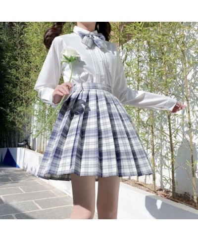 Japan Women Pleated Skirt High Waist Fashion JK Plaid Mini Skirt Elegant Bow A Line Dancing Summer Girls Cosplay Faldas $27.2...